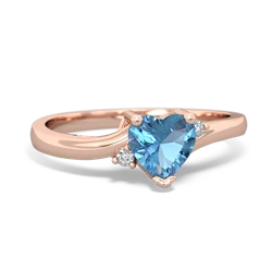 Blue Topaz Delicate Heart 14K Rose Gold ring R0203