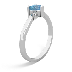 Blue Topaz Delicate Heart 14K White Gold ring R0203