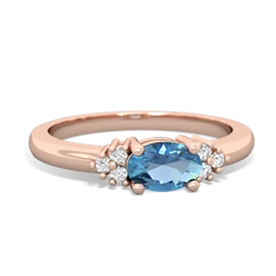 Blue Topaz Simply Elegant East-West 14K Rose Gold ring R2480