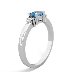 Blue Topaz Simply Elegant East-West 14K White Gold ring R2480