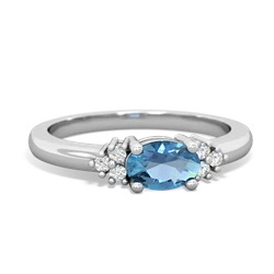 Blue Topaz Simply Elegant East-West 14K White Gold ring R2480