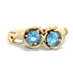 Blue Topaz Rose Garden 14K Yellow Gold ring R5510