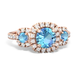 Blue Topaz Regal Halo 14K Rose Gold ring R5350