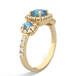 Blue Topaz Regal Halo 14K Yellow Gold ring R5350