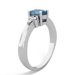 Blue Topaz Simply Elegant 14K White Gold ring R2113
