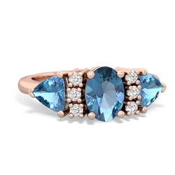 Blue Topaz Antique Style Three Stone 14K Rose Gold ring R2186