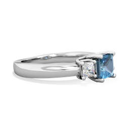 Blue Topaz Three Stone Trellis 14K White Gold ring R4015