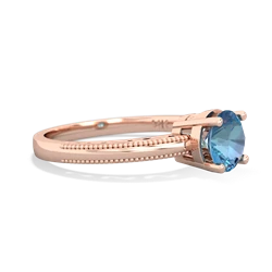 Blue Topaz Milgrain Filigree 14K Rose Gold ring R5090