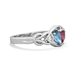 Blue Topaz Celtic Love Knot 14K White Gold ring R5420