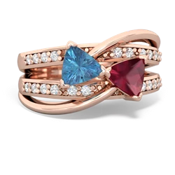 Blue Topaz Bowtie 14K Rose Gold ring R2360