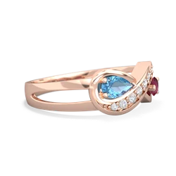 Blue Topaz Diamond Infinity 14K Rose Gold ring R5390