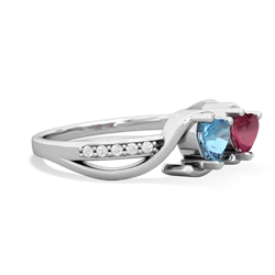 Blue Topaz Side By Side 14K White Gold ring R3090