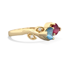 Blue Topaz Floral Elegance 14K Yellow Gold ring R5790