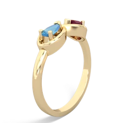 Blue Topaz Infinity 14K Yellow Gold ring R5050