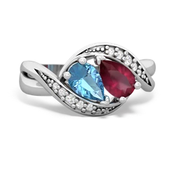 Blue Topaz Summer Winds 14K White Gold ring R5342