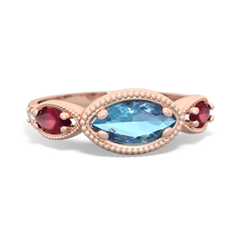 Blue Topaz Milgrain Marquise 14K Rose Gold ring R5700