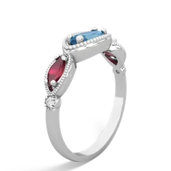 Blue Topaz Milgrain Marquise 14K White Gold ring R5700