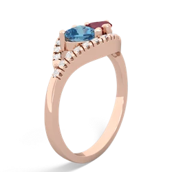 Blue Topaz Mother And Child 14K Rose Gold ring R3010