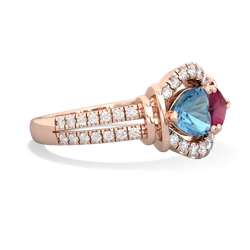 Blue Topaz Art-Deco Keepsake 14K Rose Gold ring R5630