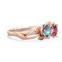 Blue Topaz Rose Garden 14K Rose Gold ring R5510