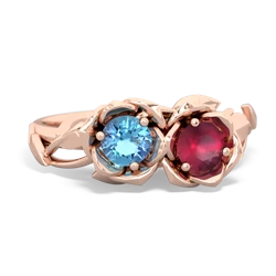 Blue Topaz Rose Garden 14K Rose Gold ring R5510