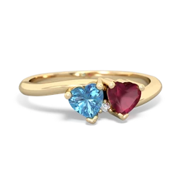 Blue Topaz Sweethearts 14K Yellow Gold ring R5260