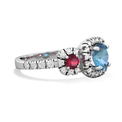 Blue Topaz Regal Halo 14K White Gold ring R5350