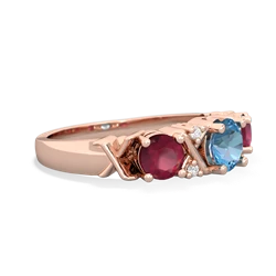 Blue Topaz Hugs And Kisses 14K Rose Gold ring R5016