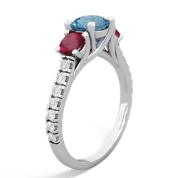 Blue Topaz Pave Trellis 14K White Gold ring R5500