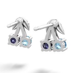 Blue Topaz Sweet Cherries 14K White Gold earrings E7001