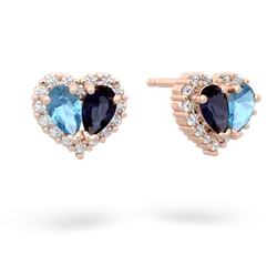 Blue Topaz Halo 14K Rose Gold earrings E7008