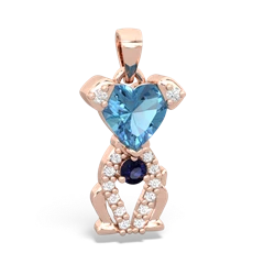 Blue Topaz Puppy Love 14K Rose Gold pendant P5800