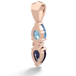 Blue Topaz Bowtie Drop 14K Rose Gold pendant P0865