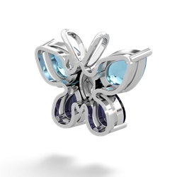 Blue Topaz Butterfly 14K White Gold pendant P2215