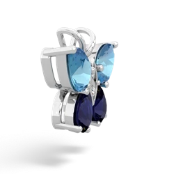 Blue Topaz Butterfly 14K White Gold pendant P2215