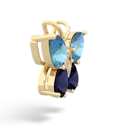 Blue Topaz Butterfly 14K Yellow Gold pendant P2215