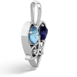 Blue Topaz Celtic Trinity Heart 14K White Gold pendant P5331