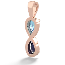 Blue Topaz Infinity 14K Rose Gold pendant P5050