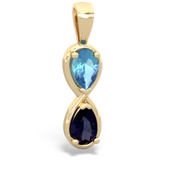 Blue Topaz Infinity 14K Yellow Gold pendant P5050