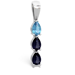 Blue Topaz Dew Drops 14K White Gold pendant P2251