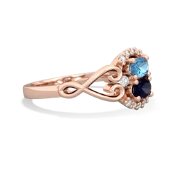 Blue Topaz Love Nest 14K Rose Gold ring R5860