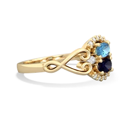 Blue Topaz Love Nest 14K Yellow Gold ring R5860