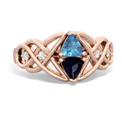 Blue Topaz Keepsake Celtic Knot 14K Rose Gold ring R5300