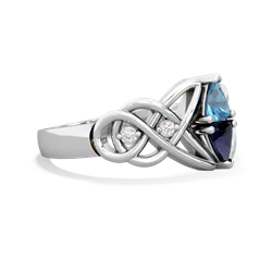 Blue Topaz Keepsake Celtic Knot 14K White Gold ring R5300