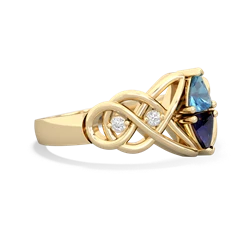 Blue Topaz Keepsake Celtic Knot 14K Yellow Gold ring R5300