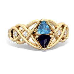 Blue Topaz Keepsake Celtic Knot 14K Yellow Gold ring R5300