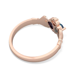 Blue Topaz 'Our Heart' Claddagh 14K Rose Gold ring R2388