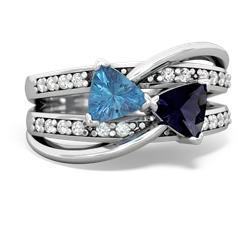 Blue Topaz Bowtie 14K White Gold ring R2360