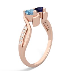 Blue Topaz Side By Side 14K Rose Gold ring R3090