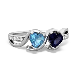 Blue Topaz Side By Side 14K White Gold ring R3090